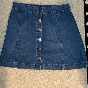 H&M Jean Button Front Skirt